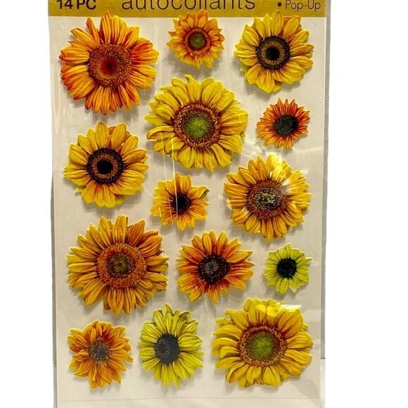 Crafters Square 14pc Sunflowers Pop-Up Stickers - Picture 2 of 2